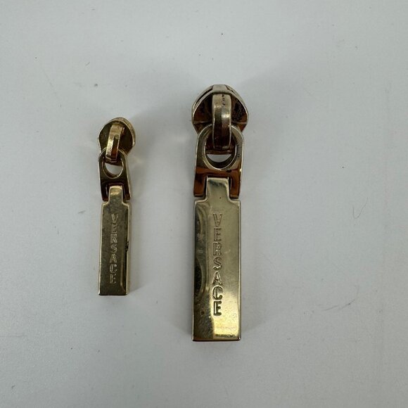 Versace Set Gold Metal Zipper Sliders - Picture 1 of 2